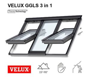 Fereastra mansarda VELUX GGLS 3in1 - maner sus