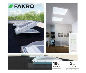 Ferestra ELECTRICA acoperis tip terasa FAKRO DEC P2