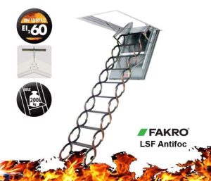 Scara acces pod metalica FAKRO LSF Antifoc