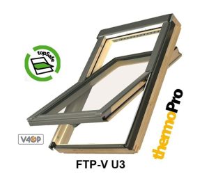 Fereastra mansarda FAKRO FTP-V U3 lemn de pin 2 sticle