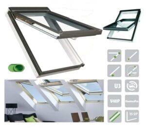 Fereastra mansarda dublă deschidere - FAKRO FPU-V U5 preSelect MAX