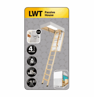 Scara pod FAKRO LWT Passive House pentru casa pasiva acreditata
