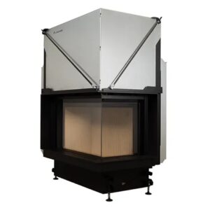 Focar de șemineu - Quattro 70 R Premium Edition – Colț panoramic dreapta, 2 suprafețe vitrate, 13 KW, randament >80%