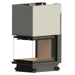 Focar de șemineu - Crystal 3D 50/60 ECO – Geam panoramic 3 suprafețe vitrate, 15 KW, randament ≥70%